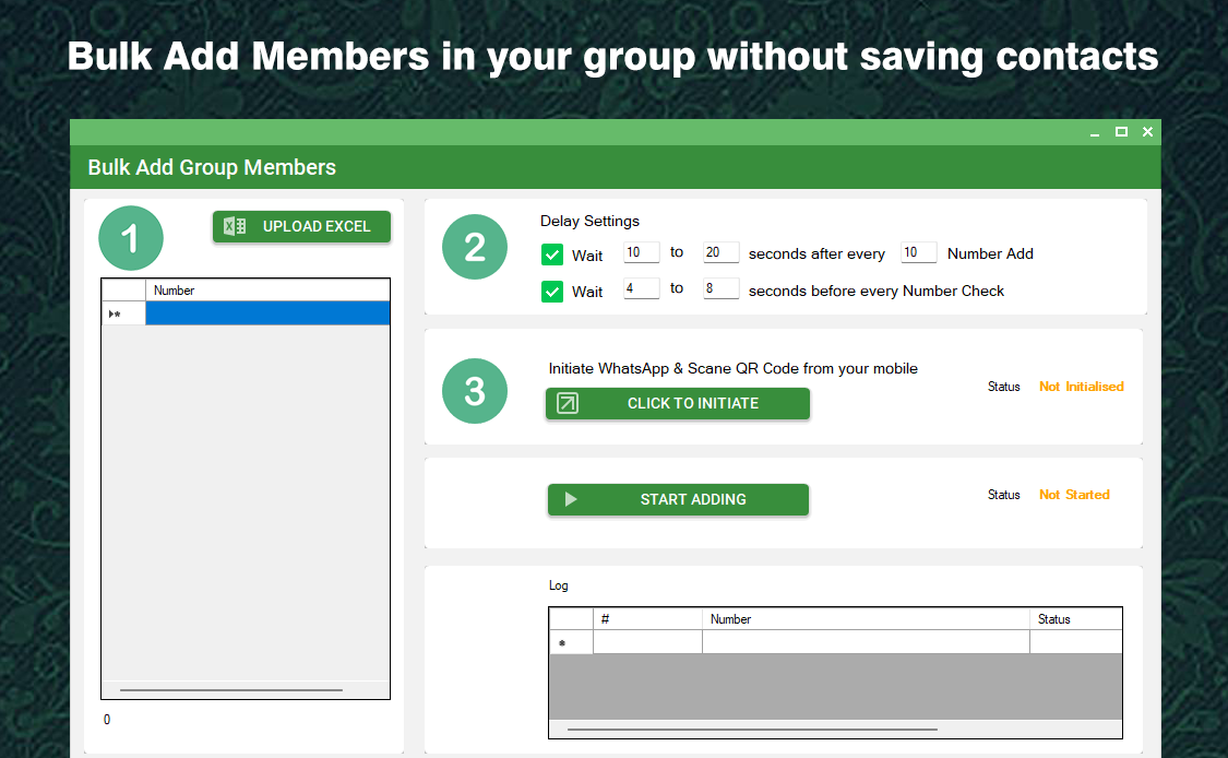 Bulk Add Members in your group without saving contacts